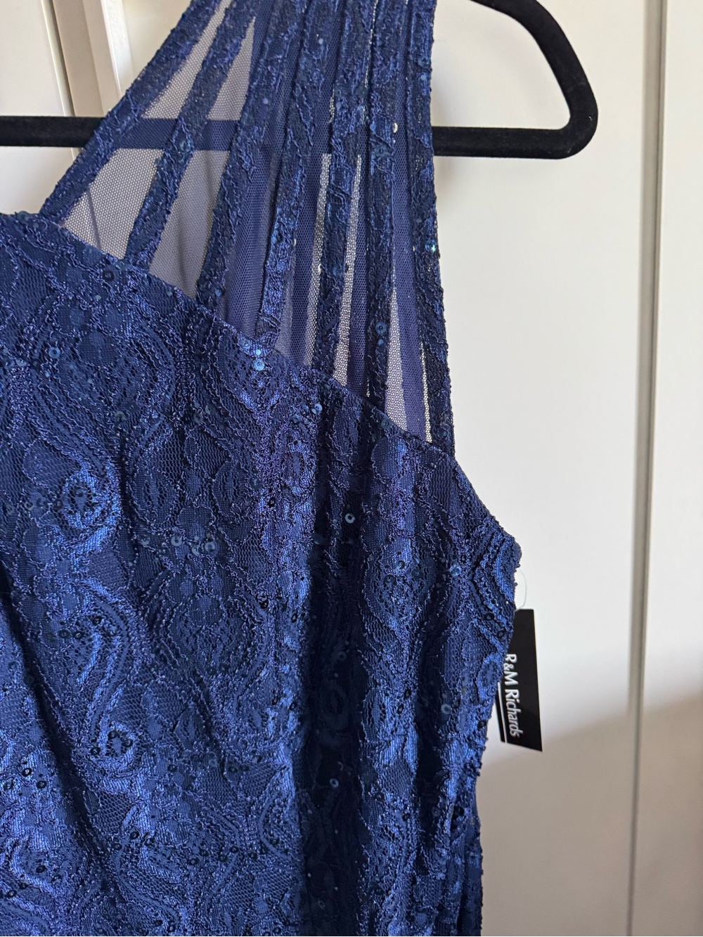 NWT R&M Richards Sparkle and Lace Gown - Picture 5 of 8